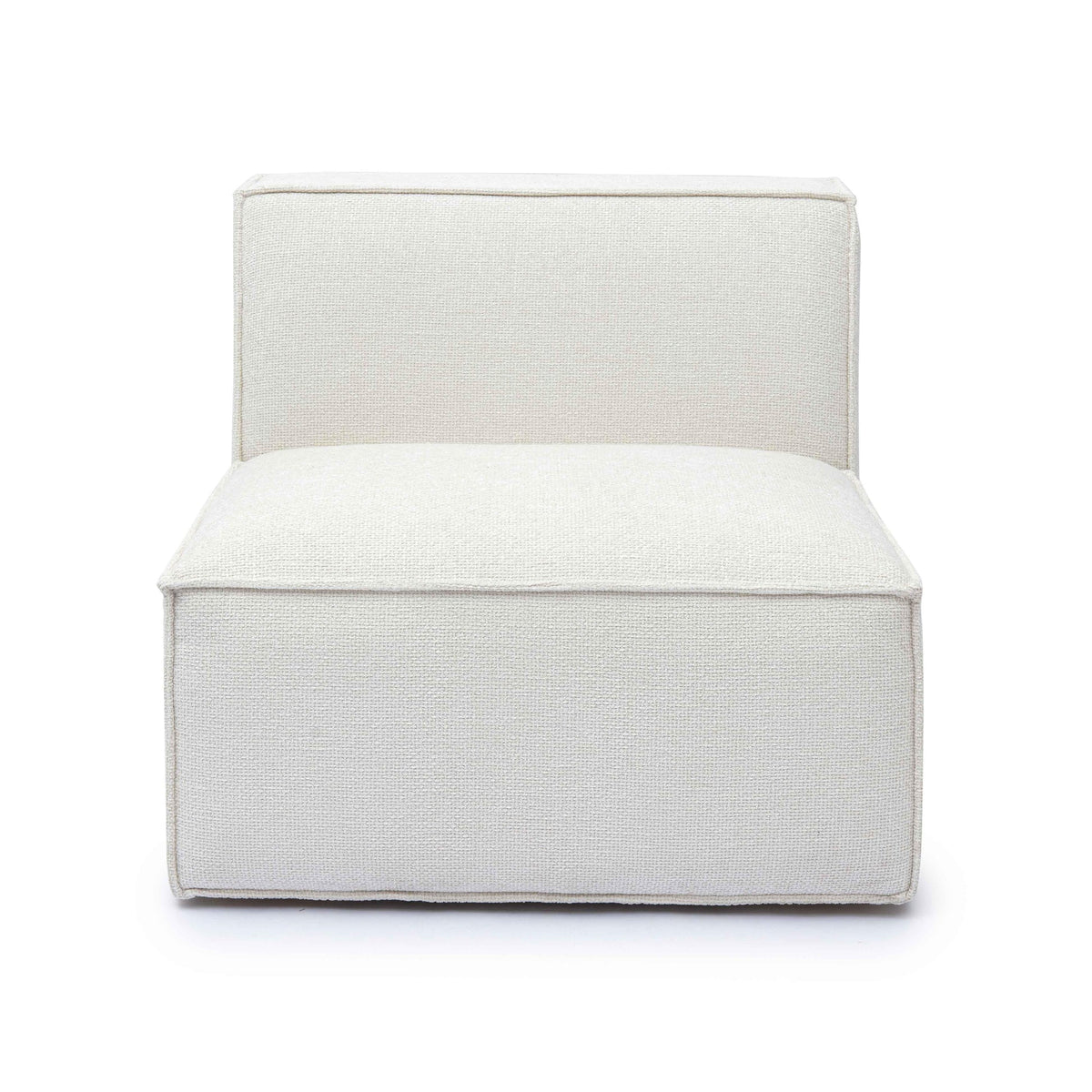 Mindy Cream Performance Chenille Basketweave Armless Chair