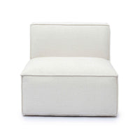 Mindy Cream Performance Chenille Basketweave Armless Chair