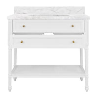 Esmeh 36.5" Grasscloth & Gold Bath Vanity