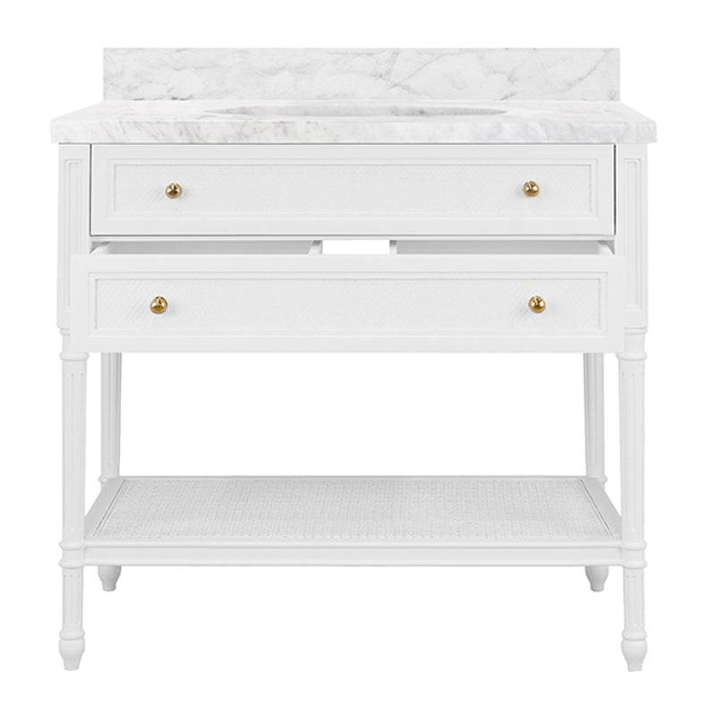 Esmeh 36.5" Grasscloth & Gold Bath Vanity