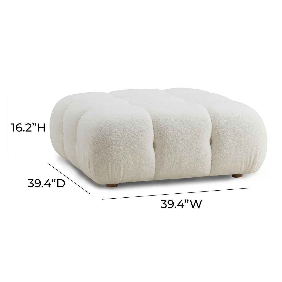 Vogue Cream Performance Vegan Shearling Modular Ottoman