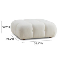 Vogue Cream Performance Vegan Shearling Modular Ottoman