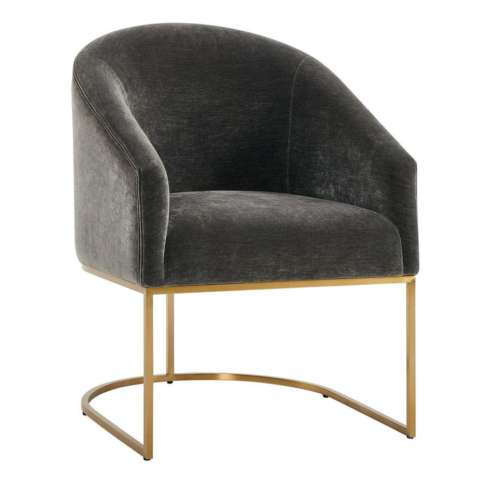 Bianca Grey Velvet  & Gold Dining Arm Chair