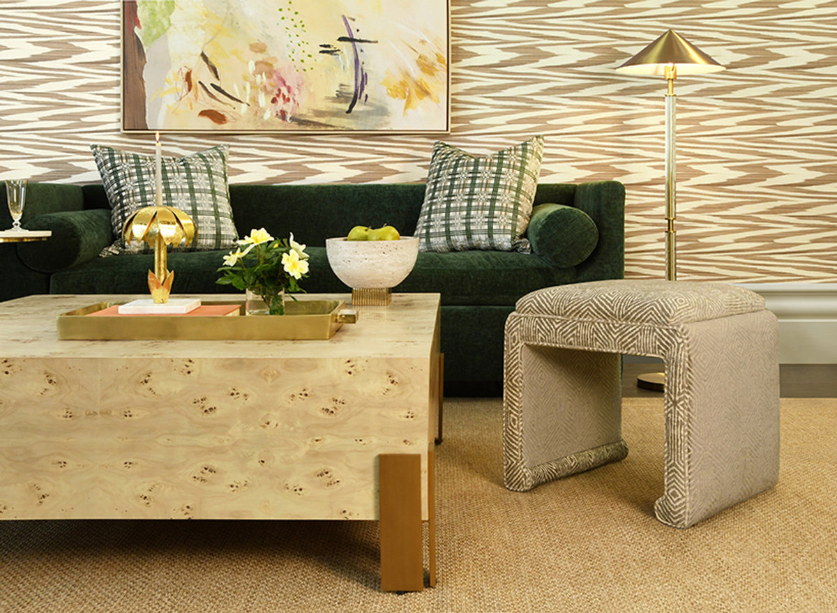 Harriet Burl Wood & Brass Square Coffee Table