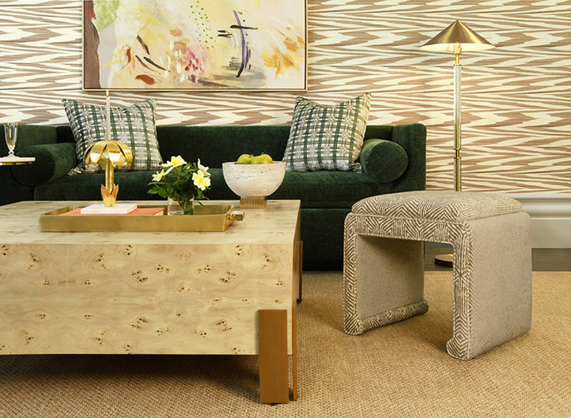 Harriet Burl Wood & Brass Square Coffee Table