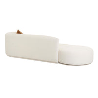 Pablo 112.2" Plush Cream Boucle 2-Piece Chaise Modular RAF Sofa
