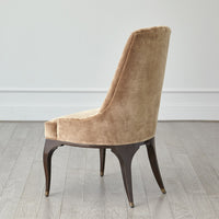 Channel Tufted Formal Mushroom Velvet Dining Chair