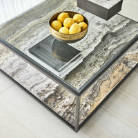 Rogan Bronze Travertine Coffee Table