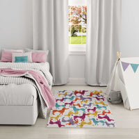 Poodles Ivory Multicolour Area Rug