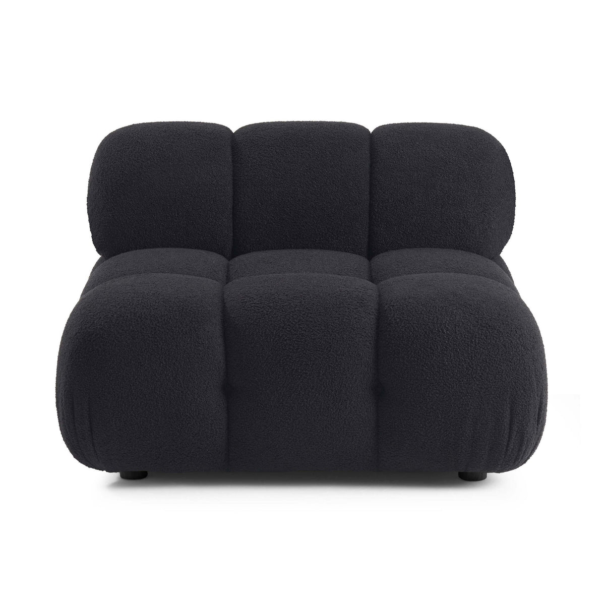 Vogue Black Performance Vegan Shearling Modular Armless Chair