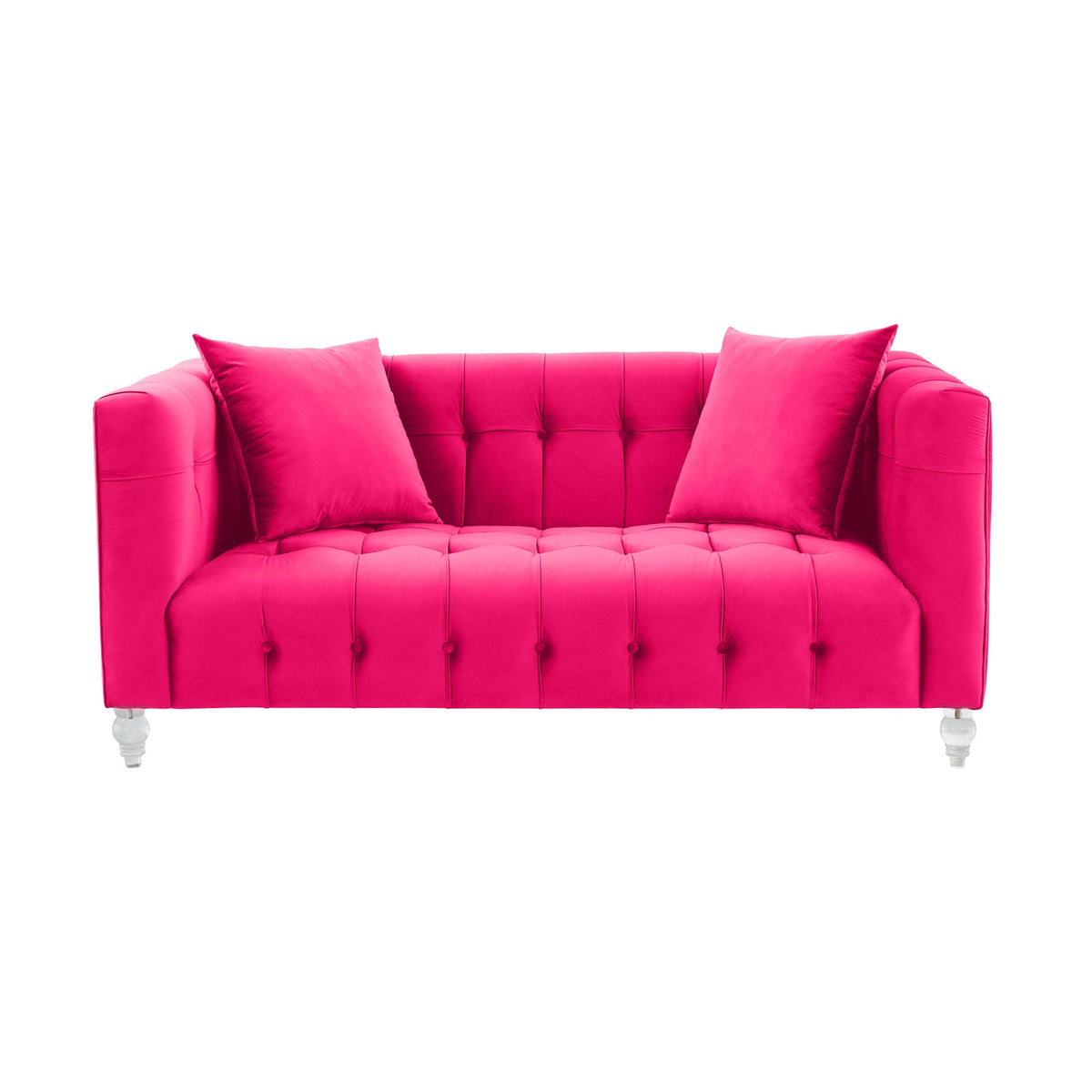 Belgravia 66.1" Plush Pink Velvet Loveseat
