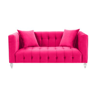Belgravia 66.1" Plush Pink Velvet Loveseat