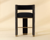 Adamina Black, Night Fabric & Gold Bar Stool
