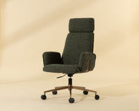 Kalev Plush Fabric & Gold Desk Chair