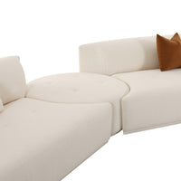 Pablo 186" Plush Cream Boucle 4-Piece Modular RAF Sectional Sofa