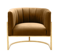 Chloe Cognac Performance Velvet Accent Chair
