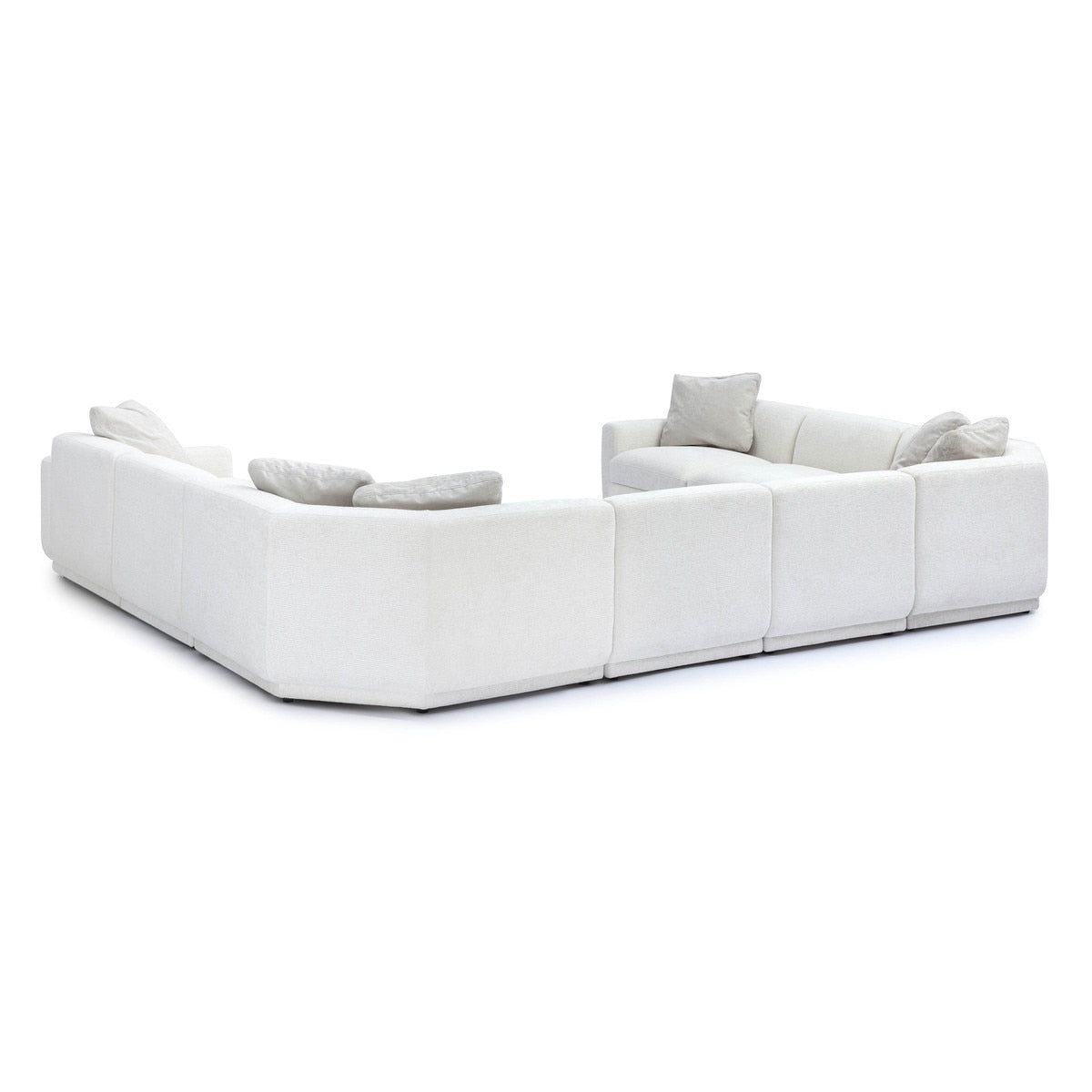 Arabella 143.2" Cream Chenille Modular U-Sectional