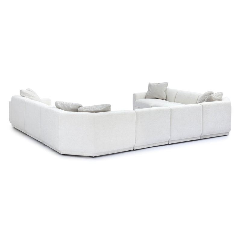 Arabella 143.2" Cream Chenille Modular U-Sectional