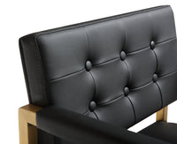 Lila Black Faux Leather Gold Steel Barstool - Luxury Living Collection