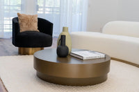 Bergen Modern Black Fabric with Brushed Gold Accent Chair