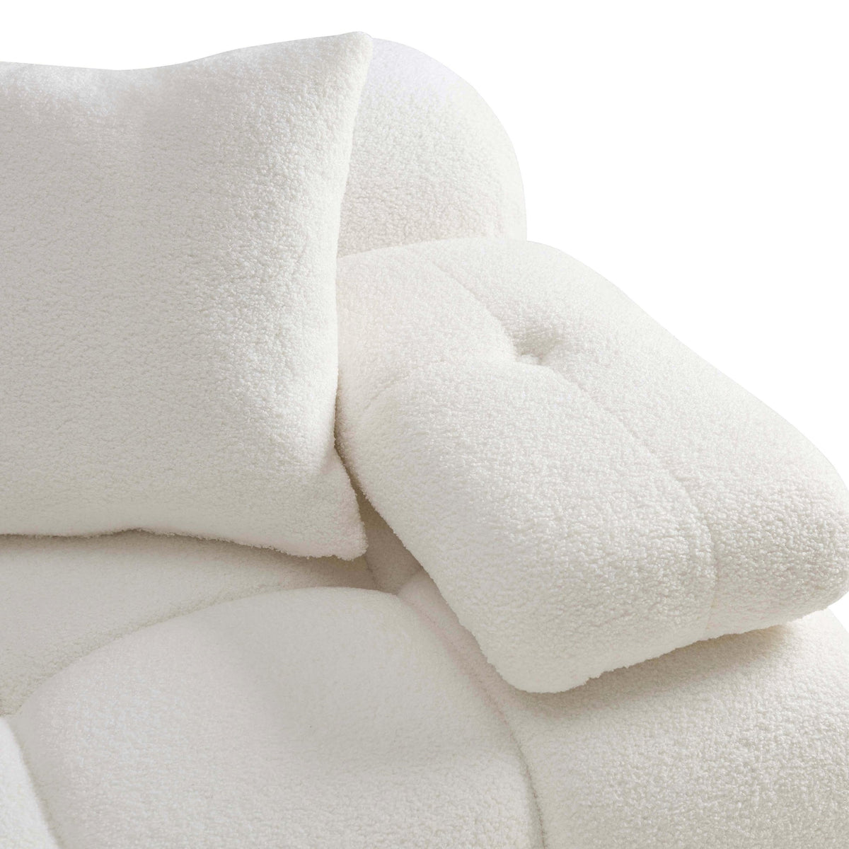 Vogue 118.2" Cream Performance Vegan Shearling 4 Piece Modular Sectional