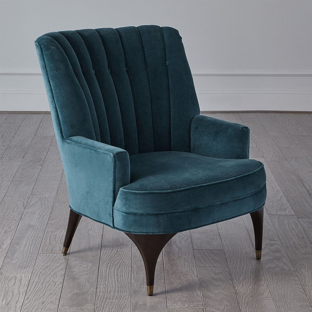 Channel Dragonfly Blue Velvet Accent Chair