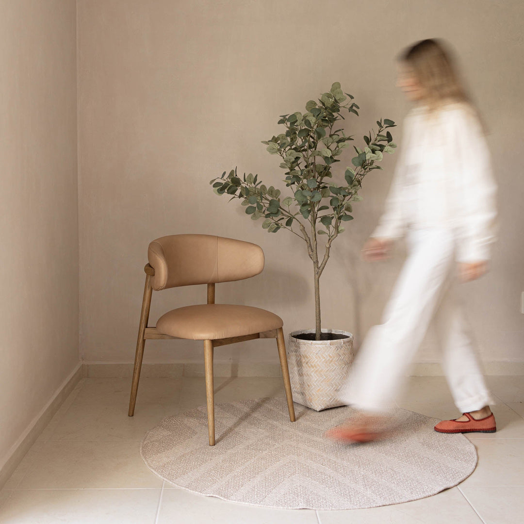 Rowan Nude Leather Dining Chair