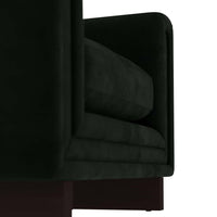 Lovell Forest Green Velvet & Dark Walnut Accent Chair