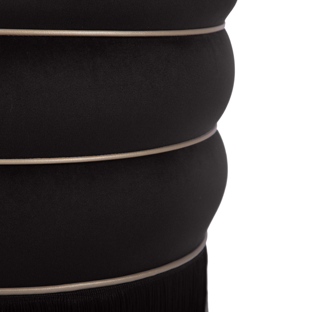 Ettros 17.2" Round Black Performance Velvet Ottoman
