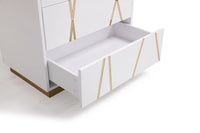 Ivo Modern White Gloss & Gold Chest