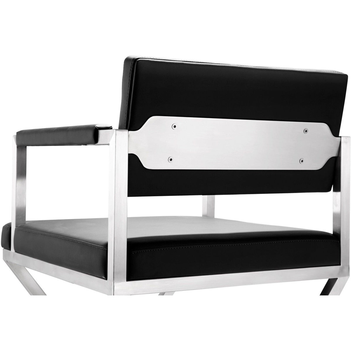 Lila Black Steel Faux Leather Barstool - Luxury Living Collection
