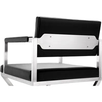 Lila Black Steel Faux Leather Barstool - Luxury Living Collection