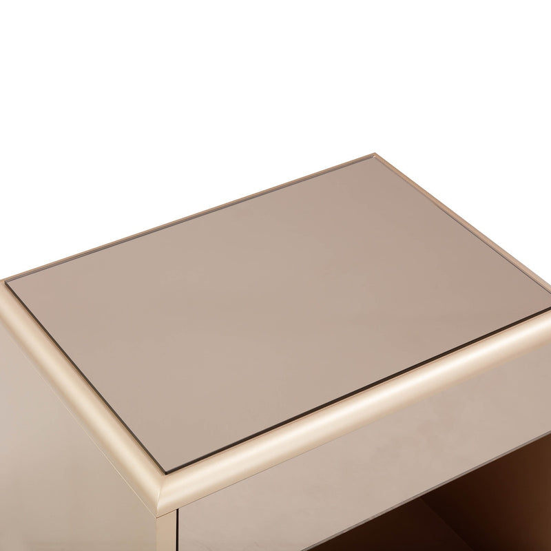 Francesca Art Deco Taupe Nightstand