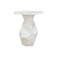 Esme Faux Marble Indoor / Outdoor Round Accent Table