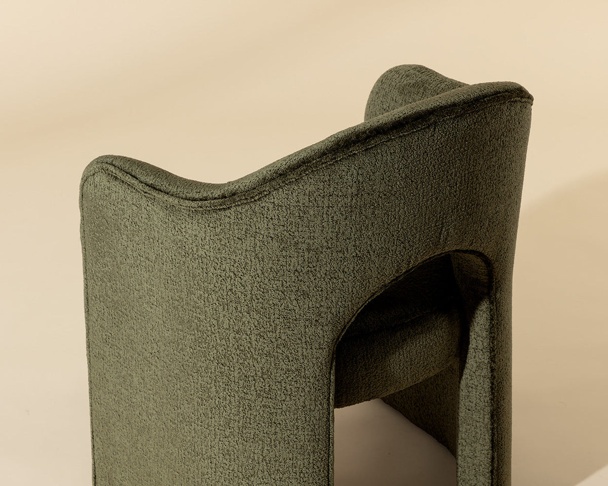 Anaya Rich Olive Upholstered Dining Armchair
