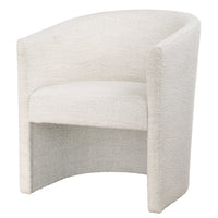 Barrel White Boucle Dining Chair