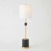 Faux Marble Black & Gold Table Lamp