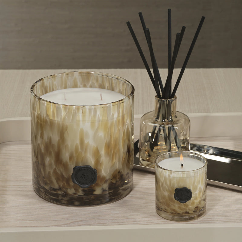 Opal Glass Five-Wick Candle Jar Light Mocha/Javanese Vetiver (Set of 2)