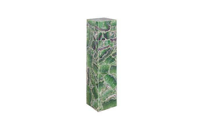 Onyx Green Square Flourite Pedestal Lamp