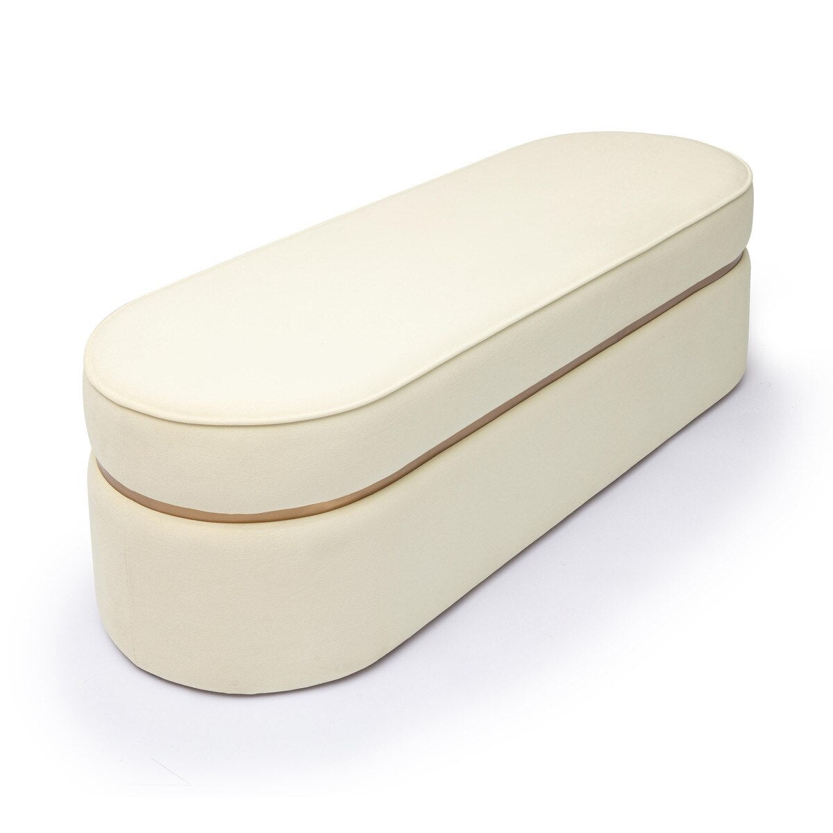 Pomp Cream Velvet Bench