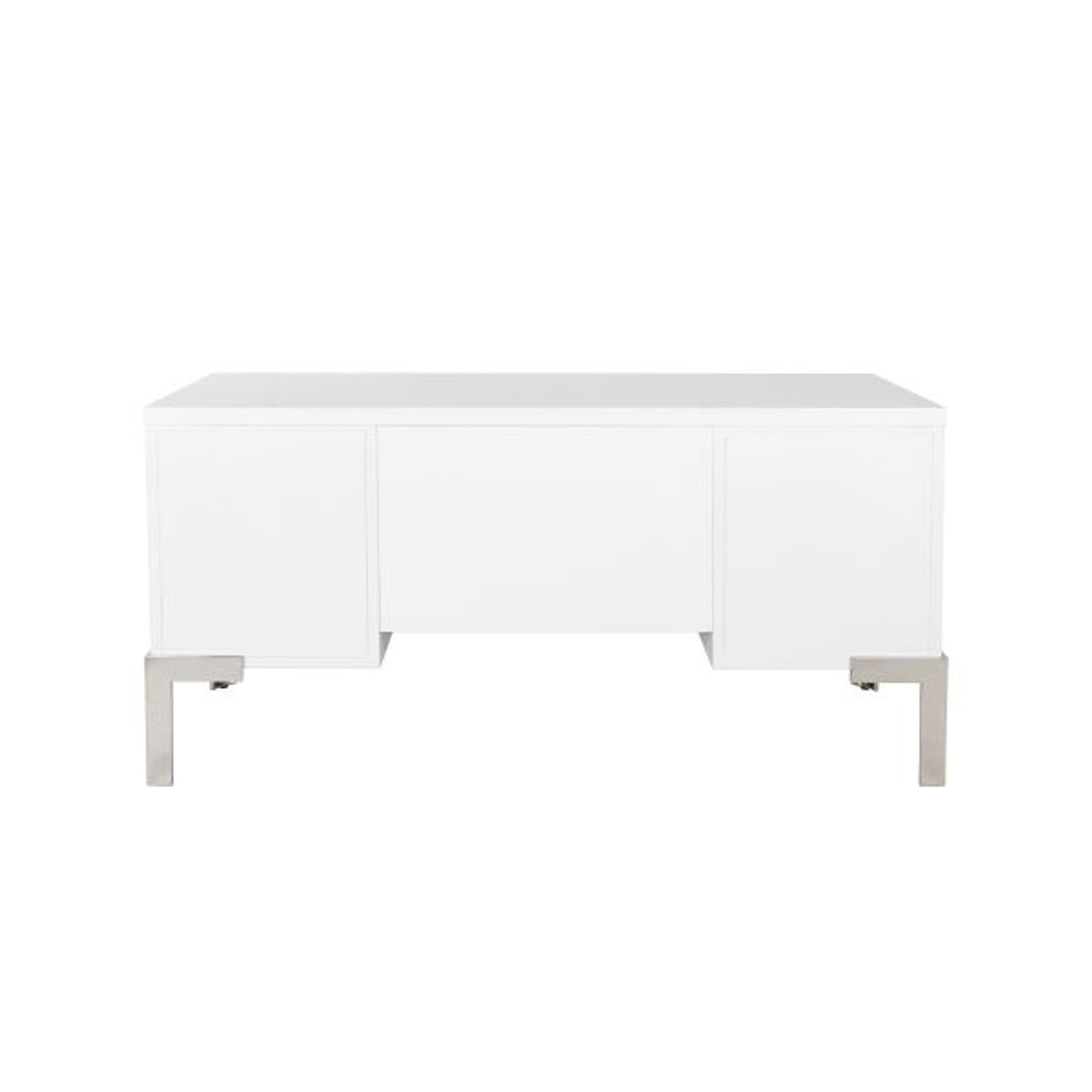 Camilla White Desk with Acrylic & Silver Accents