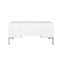 Camilla White Desk with Acrylic & Silver Accents