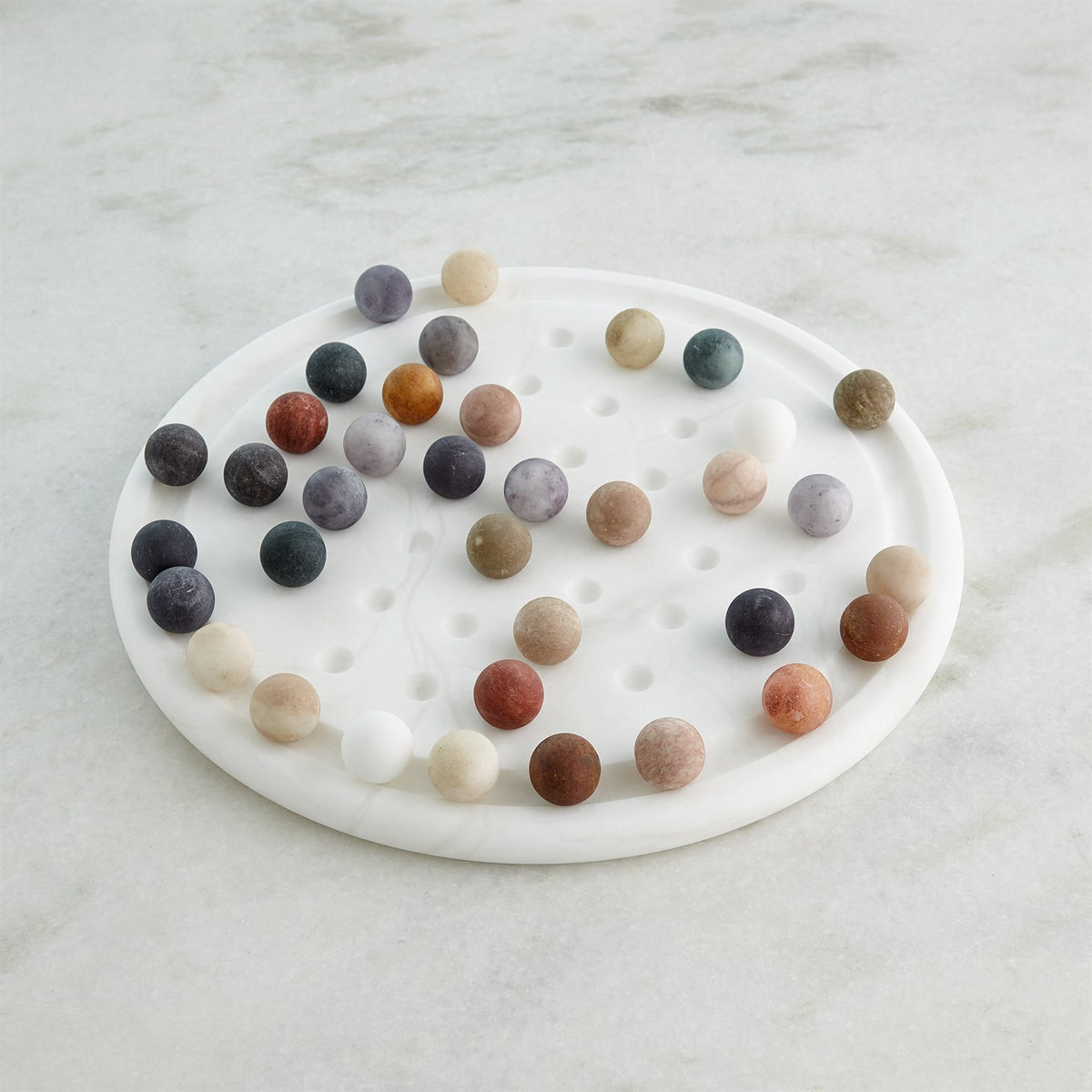 Privy Alabaster Multi Colour Solitaire Game Set