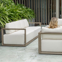 Richie 107" White & Weathered Grey Outdoor Sofa
