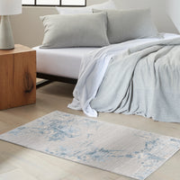 Eloise Abstract Floral Grey & Blue Area Rug