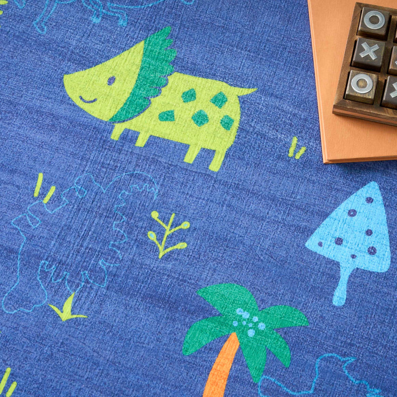 Dinosaurs Navy Multicolour Area Rug