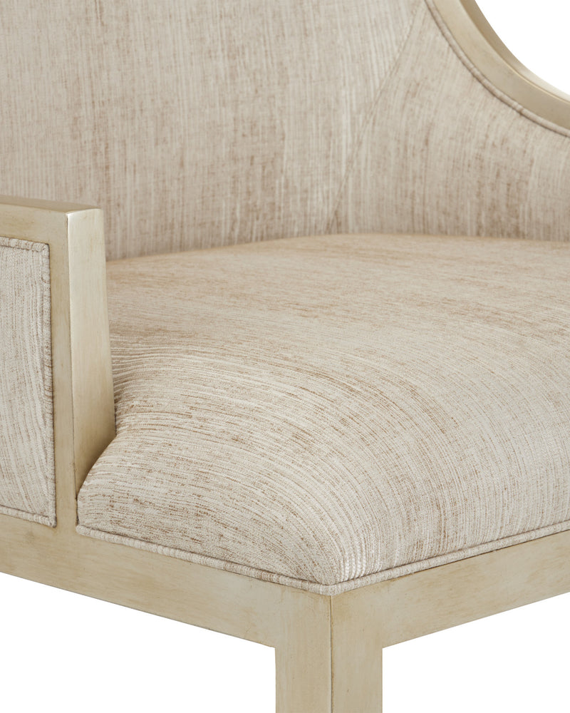 Garson Silver Leaf & Fresh Fine Linen Accent Chair