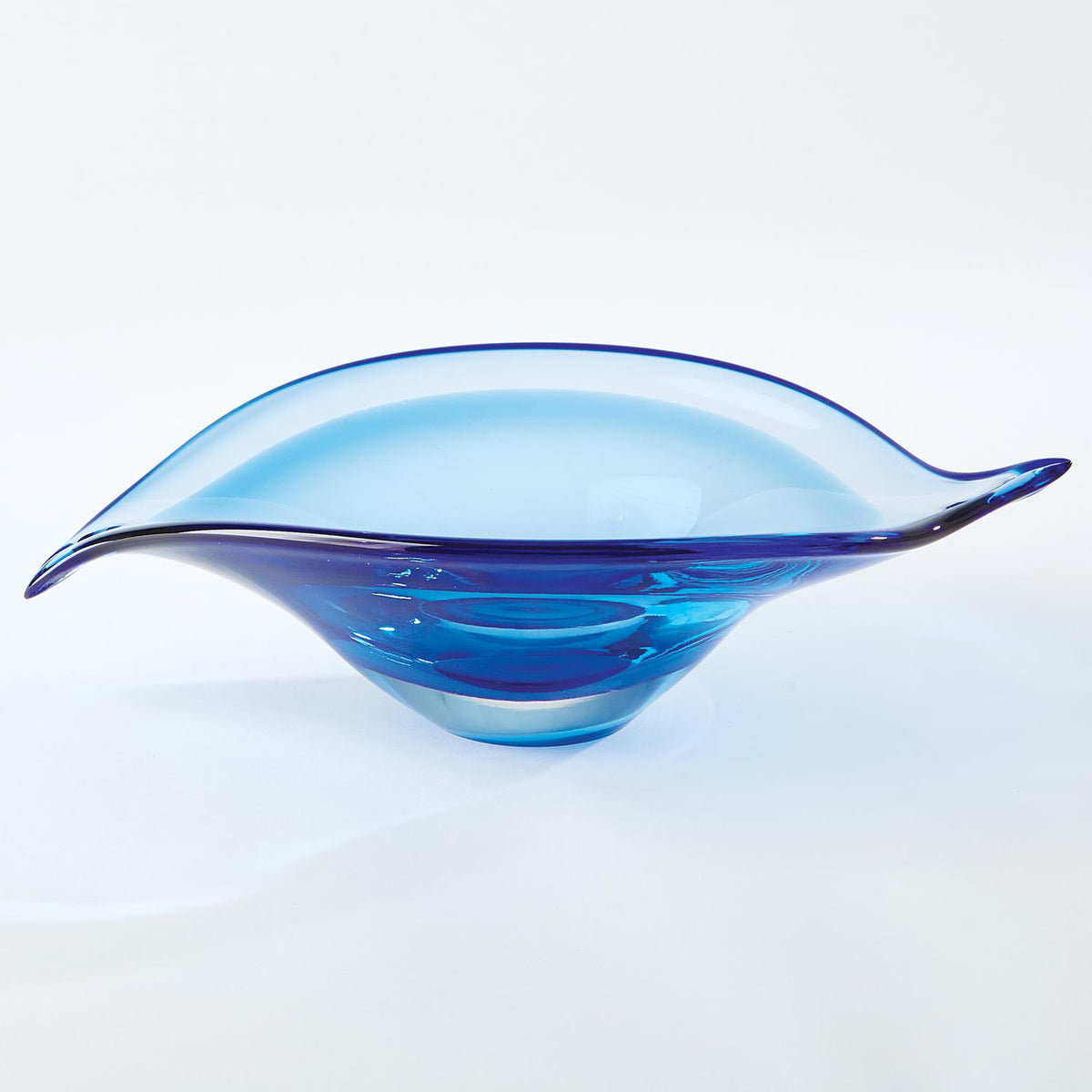 Waves Bent Leaf Blue Bowl
