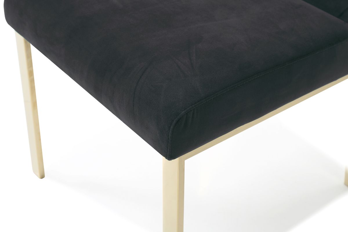 Dhana Modern Black Velvet & Gold Dining Chair