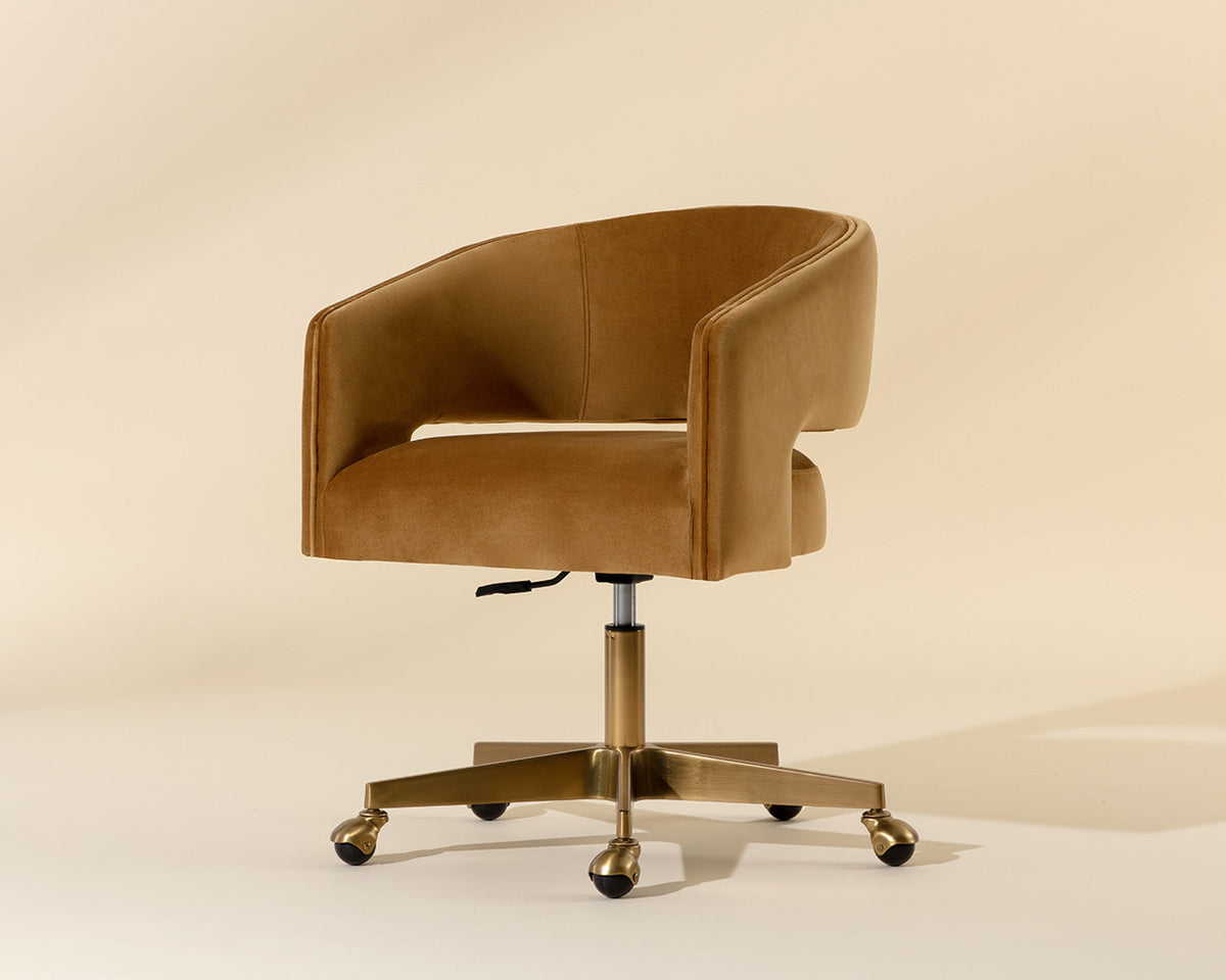 Claren Modern Gold Sky & Gold Desk Chair